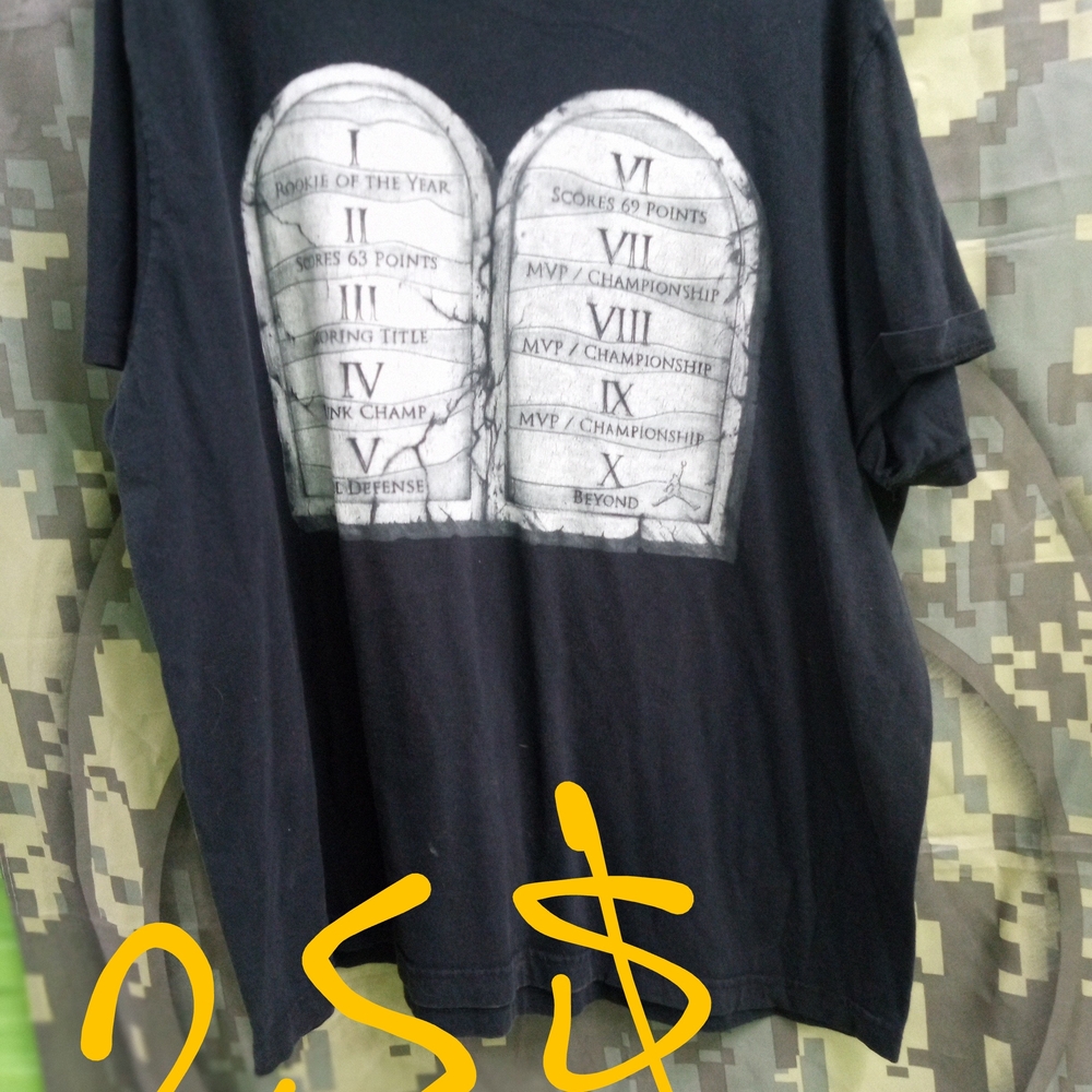 Jordan Black Short Sleeve Tee with Commandments Design